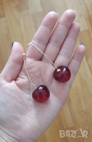 Нови атрактивни обеци черешки - като истински, снимка 5 - Обеци - 40186797