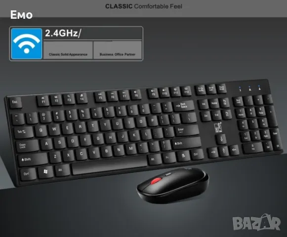 Безжични Wireless клавиатура и мишка за компютър KMT1, снимка 5 - Клавиатури и мишки - 47817560