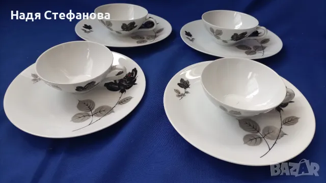 4 чаши, 4 чинийки, кафе,  BAVARIA SCHIRNDING, снимка 1