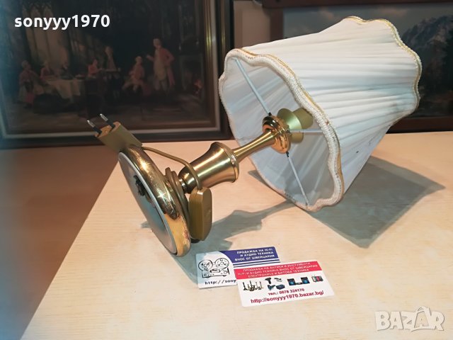 нощна лампа-мед/месинг-внос швеция 35х22см, снимка 7 - Колекции - 29850261
