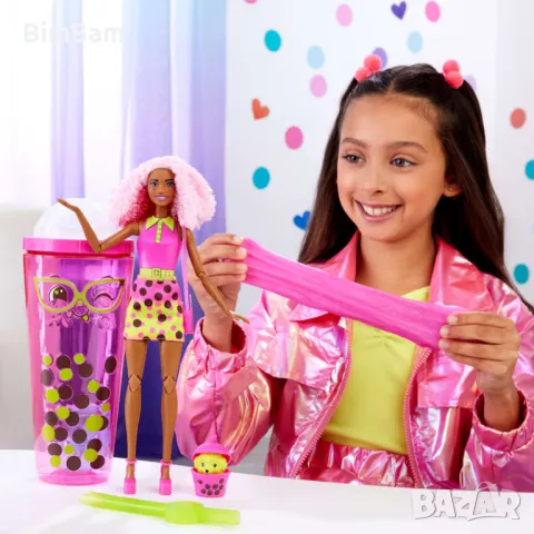 Оригинална ароматизирана кукла в чаша Barbie® Pop Reveal™ Berry Bubble Tea Series, снимка 9 - Кукли - 48267385