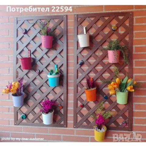 Окачваща метална саксия с откачаща се дръжка – многоцветна 10 бр., снимка 2 - Саксии и кашпи - 56122866