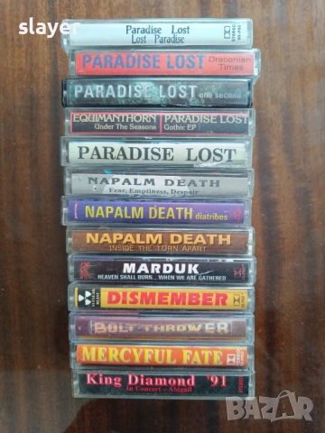 Лот аудио касети Napalm Death,King Diamond,Bolt,Dismember,Paradise Lost