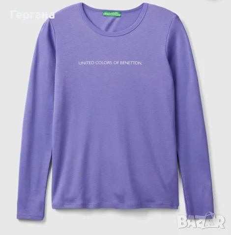Заглавие: Дамска блуза с дълъг ръкав United Colors of Benetton – лилава, оригинал