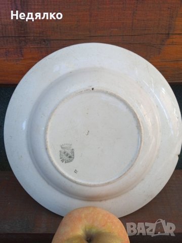 Старинна френска рисувана чиния,1880г, снимка 5 - Антикварни и старинни предмети - 38481752