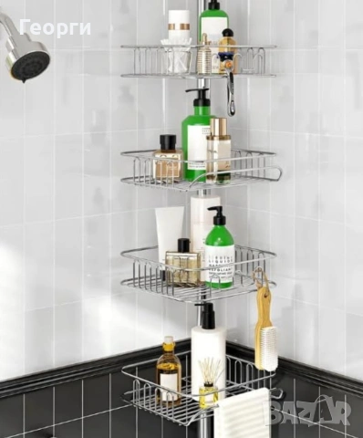 *ПРОМО*Ъглова етажерка за баня/Телескопична ъглова етажерка