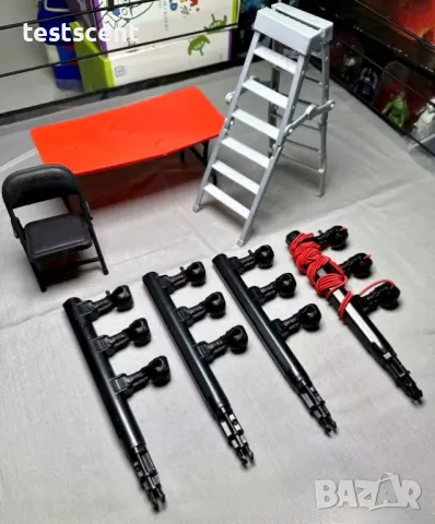 Аксесоари за кеч играчки стълби маси столове кофи чукове и др. WWE WWF Mattel Jakks table ladder, снимка 13 - Фигурки - 48476975