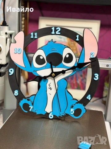 Детски стенен часовник Stitch.