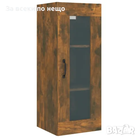 Окачен Стенен Шкаф, Опушен Дъб, 34,5x34x90 см, снимка 3 - Шкафове - 48438879