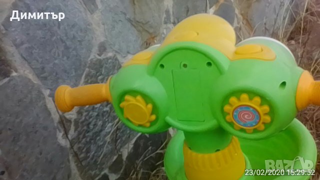 Детска триколка BERTONI - със сгъваем сенник, клаксон в жълто и зелено. ОЩЕ НАМАЛЕНА!, снимка 3 - Скутери и тротинетки - 28993038