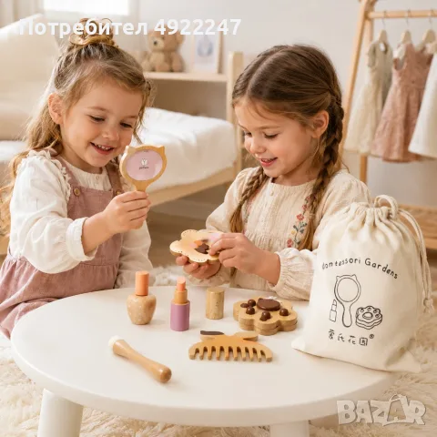Детски дървен комплект за гримиране , снимка 3 - Кукли - 55960330