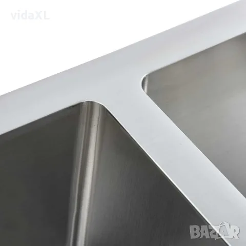 vidaXL Ръчно изработена кухненска мивка, неръждаема стомана, снимка 6 - Мивки - 56146069