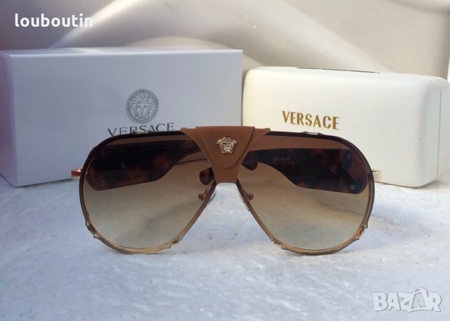 Versace 2020 унисекс слънчеви очила с кожа дамски,мъжки слънчеви очила, снимка 8 - Слънчеви и диоптрични очила - 30678420
