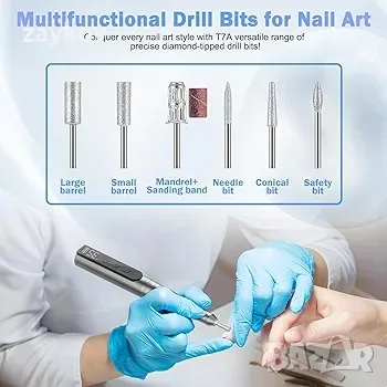 NAILGIRLS Безжична електрическа бормашина за нокти, 35000RPM преносима електрическа, снимка 3 - Бормашини - 47842094