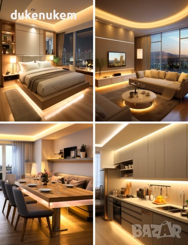 LED светлинна лента 10 м – топло бяла, димируема, IP20, снимка 5 - Лед осветление - 53163267