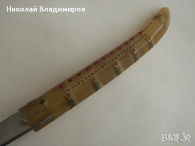 Джобно ножче Сойка джобен нож  кокъл рог стар, снимка 4 - Ножове - 52596364