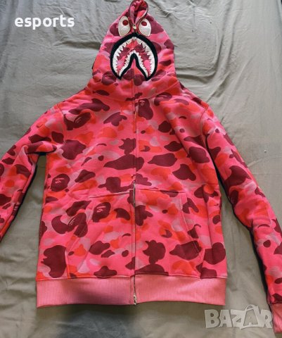 Суичър (блуза с качулка) Bape A Bathing Ape Pink Camo M L XL 2XL розов, снимка 8 - Суичъри - 36744454