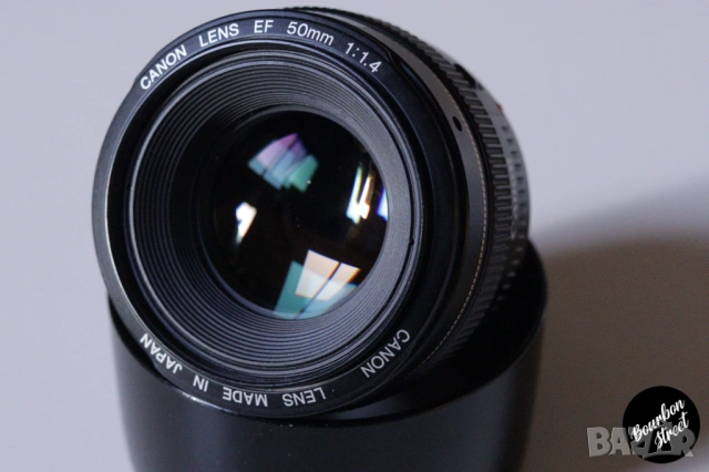 Canon EF 50mm f/1.4 USM + оригинален сенник , снимка 2 - Обективи и филтри - 54100202