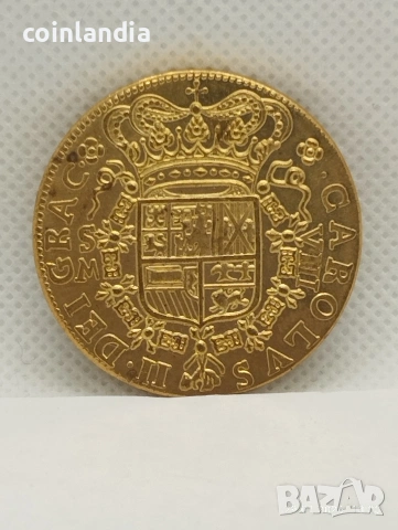 позлатена Испанска монета репродукция , снимка 2 - Нумизматика и бонистика - 53290282
