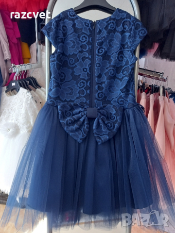 💃Детска официална рокля с тюл за момиче в синьо, снимка 2 - Детски рокли и поли - 44595956