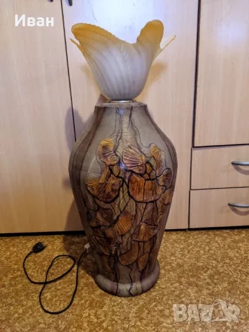 Керамична настолна лампа антикварна ретро винтидж, снимка 2 - Настолни лампи - 49112598