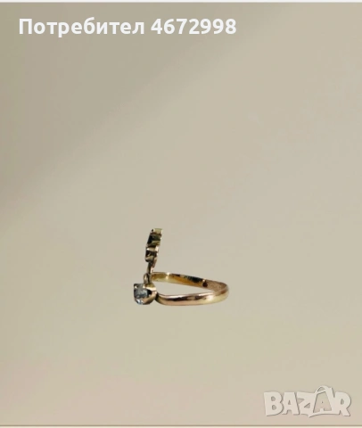 Златен пръстен със диамант, сапфир, рубин и аматист, снимка 6 - Пръстени - 53266087