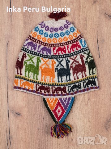 Автентична перуанска шапка модел Куско от овча вълна, снимка 10 - Шапки - 40190149