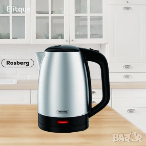 Електрическа кана Rosberg R51230N, 1800W, 1.7л., Корпус неръжд. стомана, S/S, 2 ГОДИНИ ГАРАНЦИЯ, снимка 3 - Друга електроника - 52888933