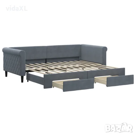 vidaXL Дневно легло с уширение и чекмеджета, без матрак, 90x200 см