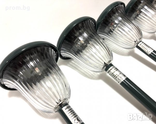 соларни градински лампи, комплект от 5 бр., с приставка-колче за фиксиране в земята, нови, Германия, снимка 13 - Соларни лампи - 31445144