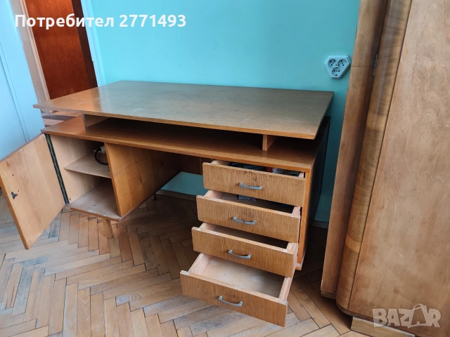 Масивно ученическо бюро, снимка 4 - Бюра - 54266467