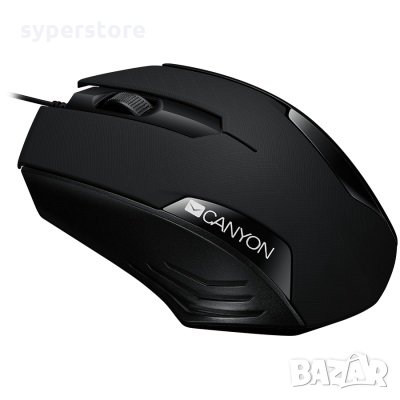 Мишка Оптична USB CANYON CNE-CMS02B Black, 1000dpi, 3 btn, Wired Optical Mouse, снимка 2 - Клавиатури и мишки - 30413382