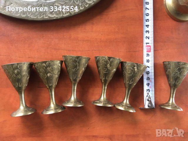СЕРВИЗ МЕСИНГ ПЛЪТЕН СТАРИНЕН, снимка 7 - Колекции - 37689872