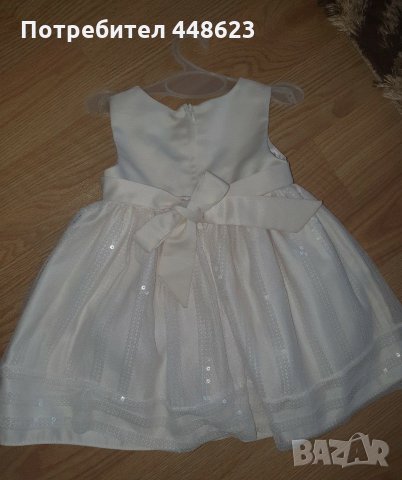 Бяла рокля за 6 - 12 месеца , снимка 4 - Бебешки рокли - 29259989