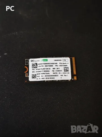SSD като ново Hynix BC901 gen 4 M.2 2242– 100% здраве 12 дни Скорост 5000/4500