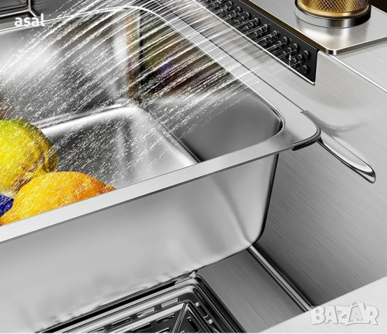 Висококачествена мултифункционална кухненска мивка в цвят инокс, снимка 9 - Мивки - 44730494