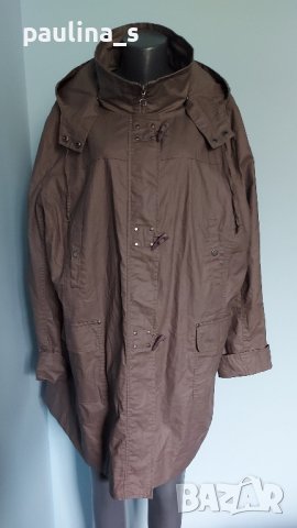 Ленено манто тип парка, с хастар "Ulla Popken" / голям размер , снимка 3 - Палта, манта - 42754089