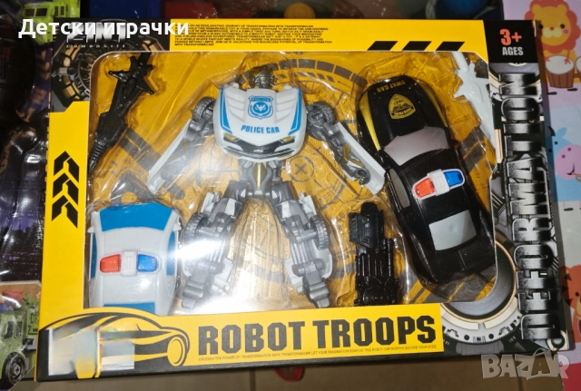 Полицейски Робот трансформер 2в1 с кола 