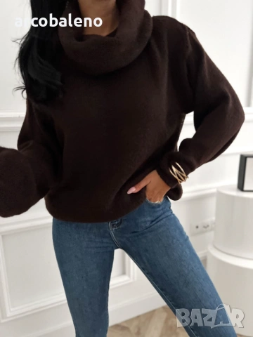 Дамски пуловер с висока яка GOWY, 7цвята , снимка 6 - Блузи с дълъг ръкав и пуловери - 53131280