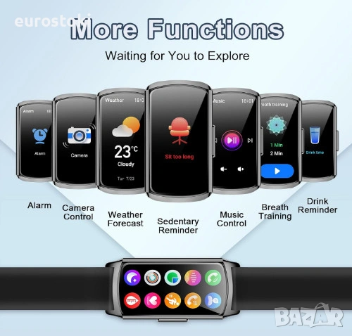 Смарт гривна H29, дамски смарт часовник, фитнес тракер с функция за телефон, монитор на здраве, IP68, снимка 7 - Смарт гривни - 53155996