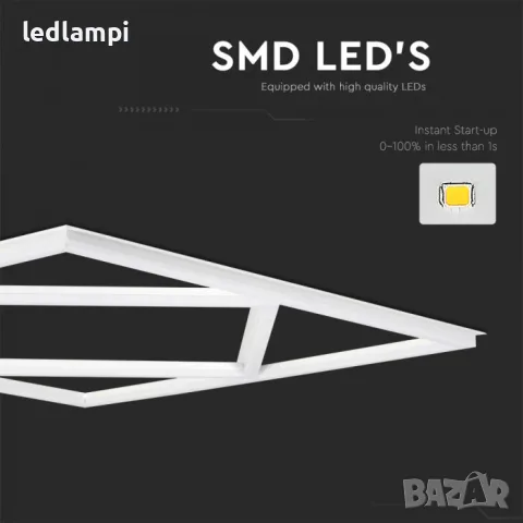 LED Панел-Рамка 64W Квадрат 595x595mm 6500K, снимка 2 - Лед осветление - 56002740
