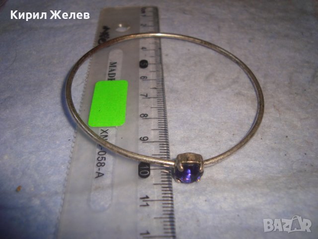 СТАРА ПОСРЕБРЕНА РЕТРО СТИЛ СКЪПОЦЕННА АР НУВО НЕЖНА ГРИВНА с ЮВЕЛИРНО ФАСЕТИРАН АМЕТИСТ 27915, снимка 6 - Антикварни и старинни предмети - 37116417