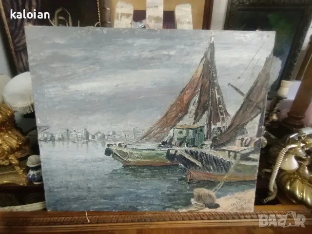 Морски пейзажи,  маслени картини, подписани от испански или италиански автори, снимка 11 - Картини - 56191256