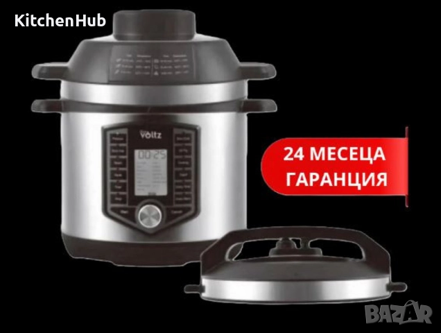 Мултикукър под налягане и Фритюрник Air Fryer 2в1, 6L, 44 функции, 12 програми, снимка 3 - Фритюрници - 52382646