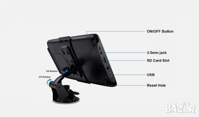 7-инчов автомобилен мултимедиен сензорен дисплей, снимка 2 - Друга електроника - 52258110