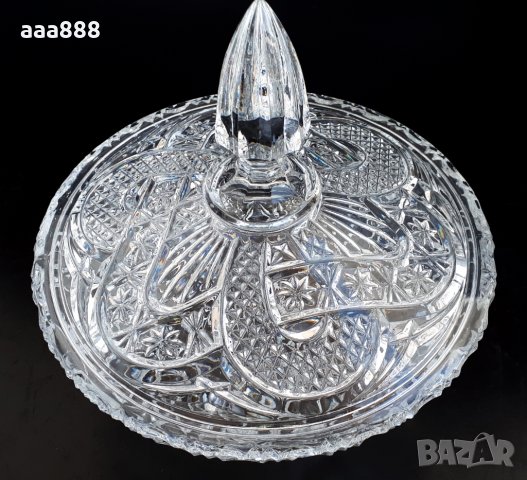 Бонбониера чешки кристал, снимка 2 - Прибори за хранене, готвене и сервиране - 31542314