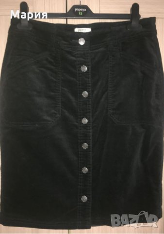 Дамска черна джинсова пола с копчета – НОВА, снимка 4 - Поли - 23684263