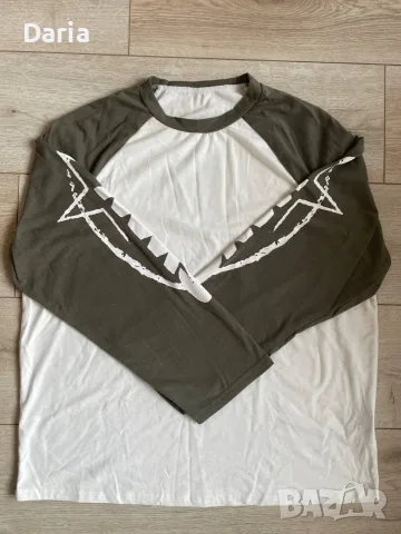 Блуза Shein с дълъг ръкав и контрастен дизайн y2k/streetwear