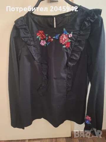 Дамска черна риза MOHITO colektion, снимка 3 - Ризи - 50296667