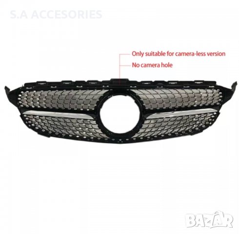 W205 Предна решетка Диамант Mercedes-Benz AMG с камера и без камера , снимка 3 - Аксесоари и консумативи - 38557233